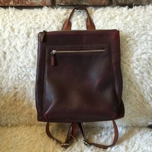Lazaro ruby red leather backpack