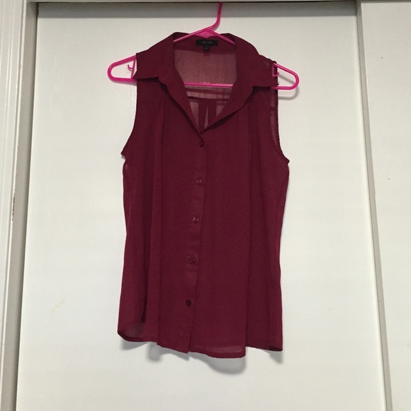Burgundy Sheer Top