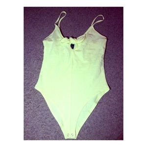 Yellow Tie Front Bodysuit 💕
