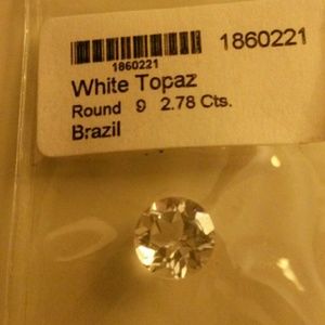 Round 2.78 Carat White Topaz Gemstone from Brazil