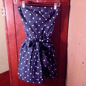 Hollister Navy Blue Polka dot dress