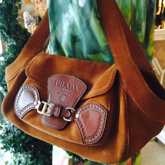 Prada Suede Hobo Handbag - Picture 2 of 8