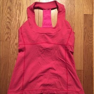 pink lulu lemon workout tank