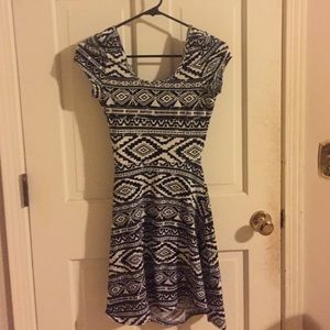 Aztec print dress with bow tie back