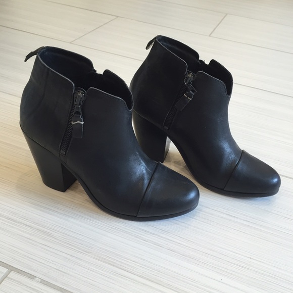 Rag and Bone black leather booties