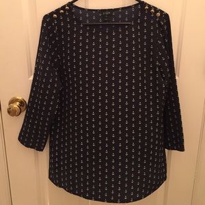 J. Crew Flowy Anchor Blouse