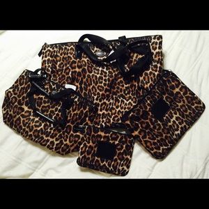 NWT Coach Weekender Ocelot/Leopard Nylon 4 pc set