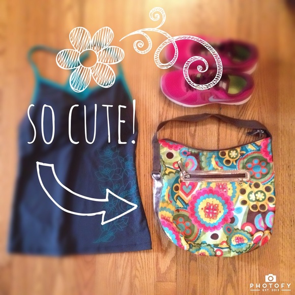 Retro-Mod printed nylon tote shoulder bag