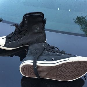 High top smooth leather converse