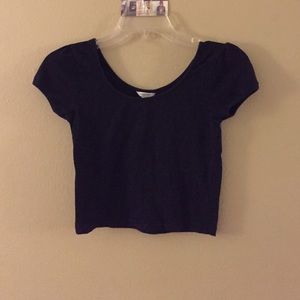 Plain black crop top