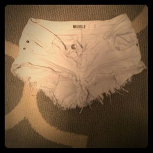 White cut off shorts