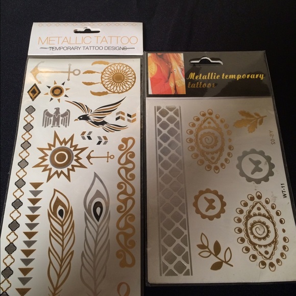 Metallic temporary tattoos