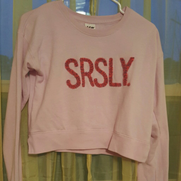 Long sleeve sweatshirt material crop top
