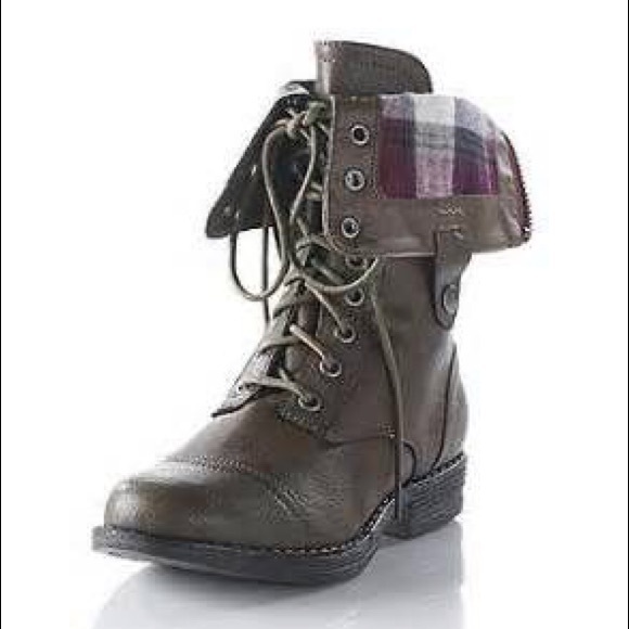 Madden Girl Brown Combat Boots