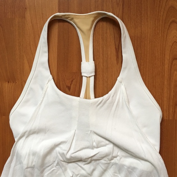 LULULEMON | White Practice Freely Yoga Halter Tank Workout Top Built in Bra 2 - Picture 2 of 4