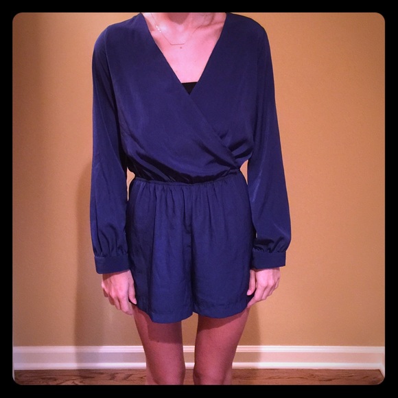 Size L Navy Silky Romper