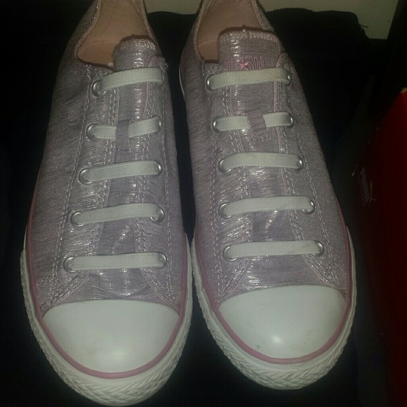 Pink and silver converse
