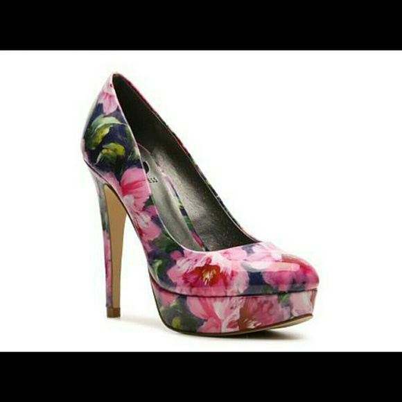 G by Guess floral platform heels