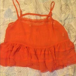 Orange intimate free people sheer top