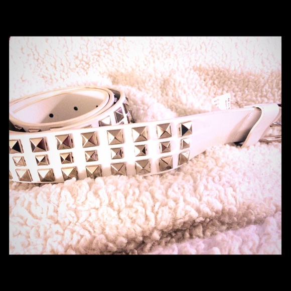Cute white studded belt