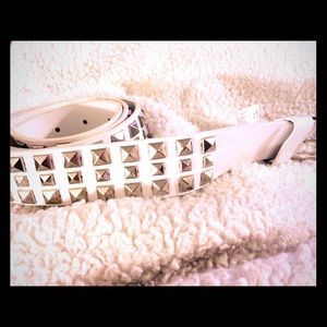 Cute white studded belt