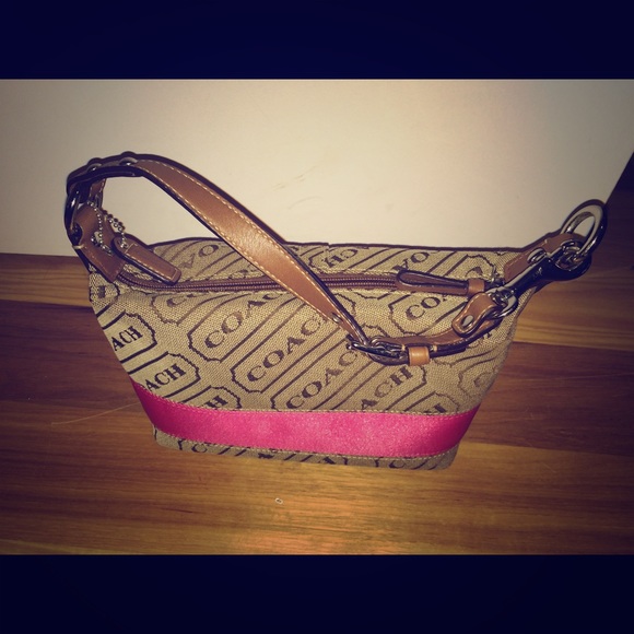 Brown & pink coach bag