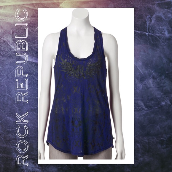 Rock Republic Glitter Graphic Tank