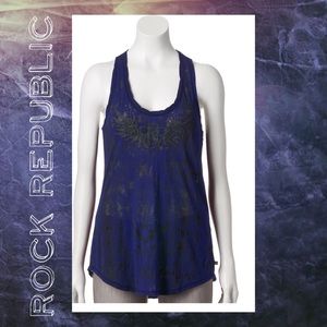 Rock Republic Glitter Graphic Tank
