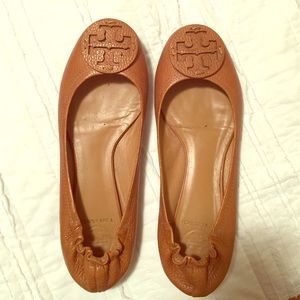 Tory burch brown ballet flats size 9