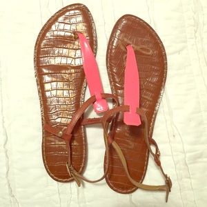 Sam Edelman size 9 neon pink and brown sandals
