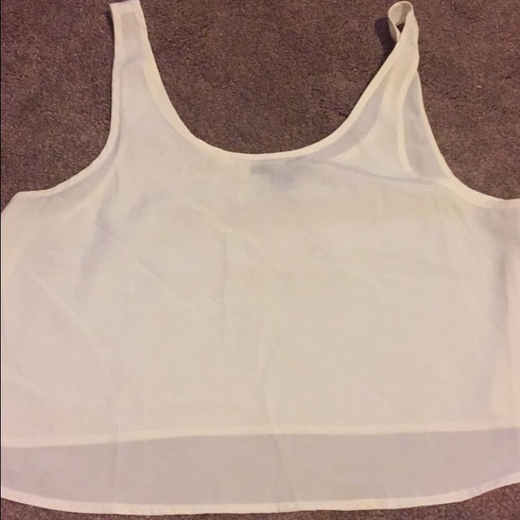 Off white silk crop top