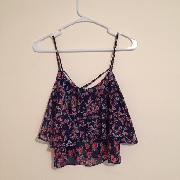 Floral flounce tank top