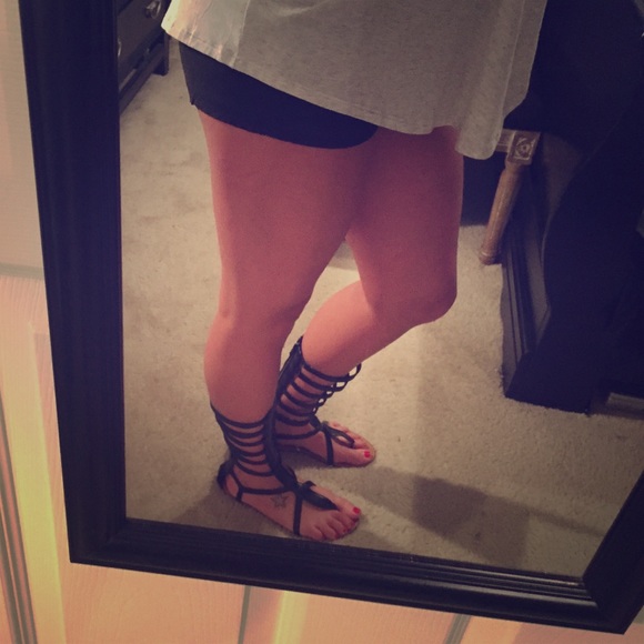 Black gladiator sandals