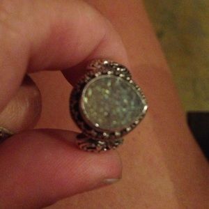 Blue topaz stone ring set in sterling silver
