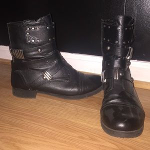 Black combat boots
