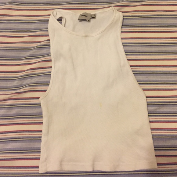 Asos ribbed white crop top