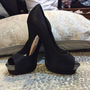 Black and chrome heels