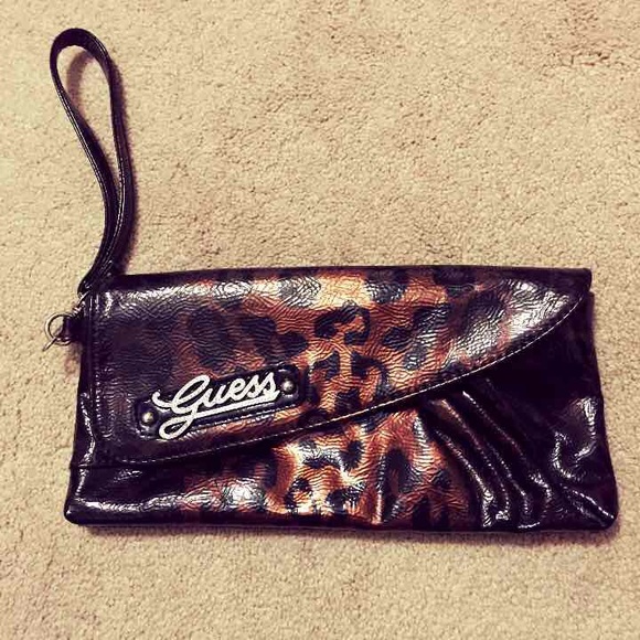 Guess cheetah clutch