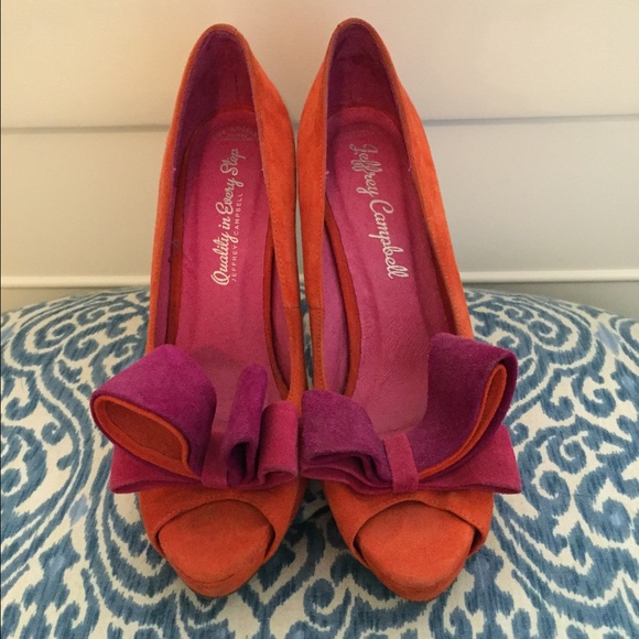 Jeffrey Campbell Shoes - Jeffrey Campbell bright orange and pink heels
