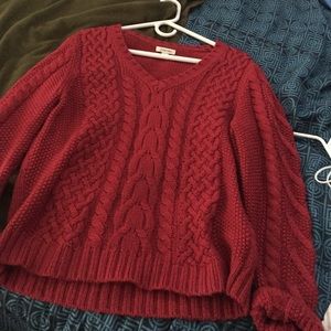 Burgundy Thick Knit Sweater