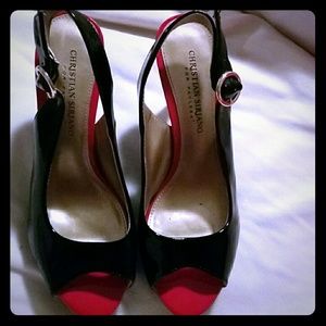 Black open toed heels