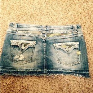 Miss Me skirt with camo and rhinestones size L