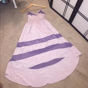 Lavender dress, uneven cut