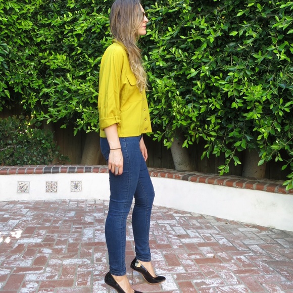 Vintage Funky Green Button Up - Picture 3 of 4