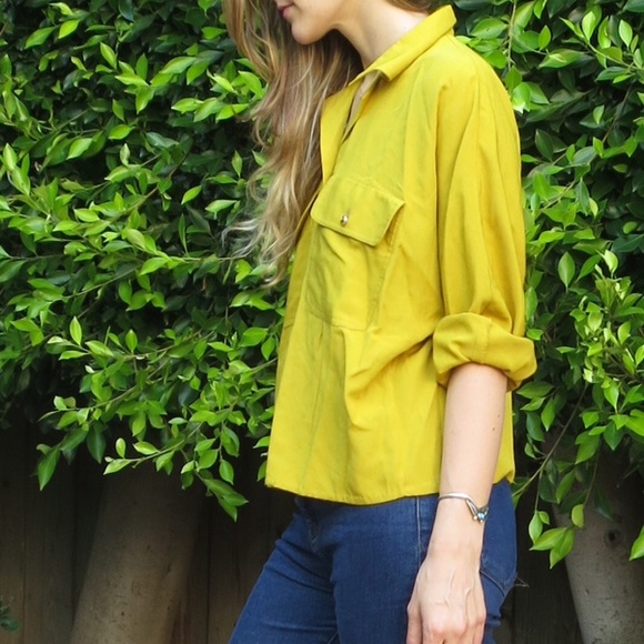 Vintage Funky Green Button Up - Picture 4 of 4