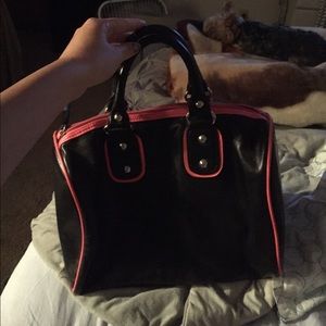 Hot pink and black purse