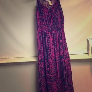 Black and Pink Maxi Dress