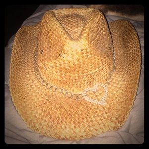 Cowgirl hat with bedazzled heart