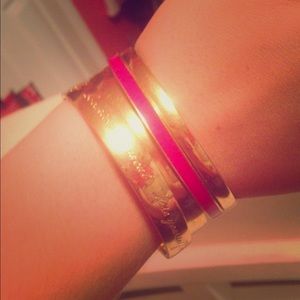Kate Spade pink & gold bangle bracelets