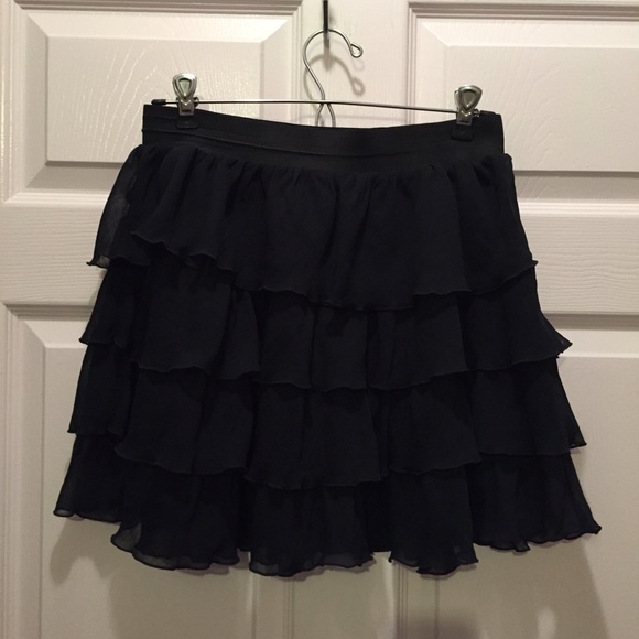 Black ruffled skirt